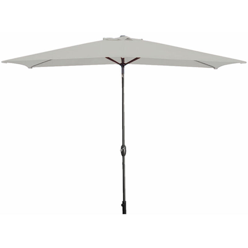 Marbueno Parasol Acier 8 Brins 200x300 cm Polyester Blanc Jardin Piscine Terrasse