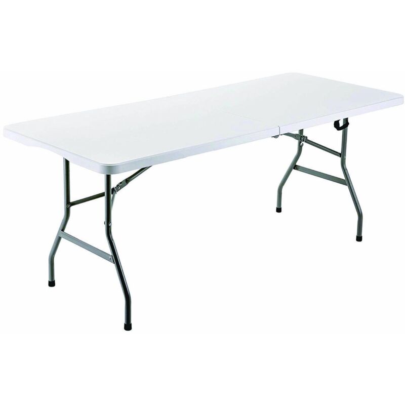 Table Pliable Résine Blanc 180X70X74 cm Restauration, Plage, Camping 10529 - Marbueno