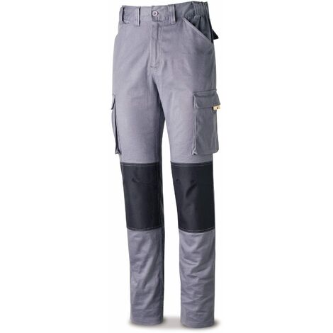 MARCA PANTALON ALGODON STRECH GRIS REFUERZO NEGRO 48=588-PSTRG48