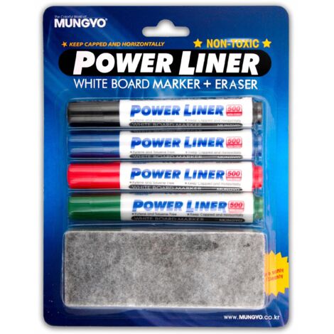 MARCADOR DE BORRADO EN SECO DE 4 COLORES MUNGYO MA-4E