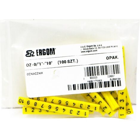 Marcador de cables OZ-0 1-10 amarillo 100uds