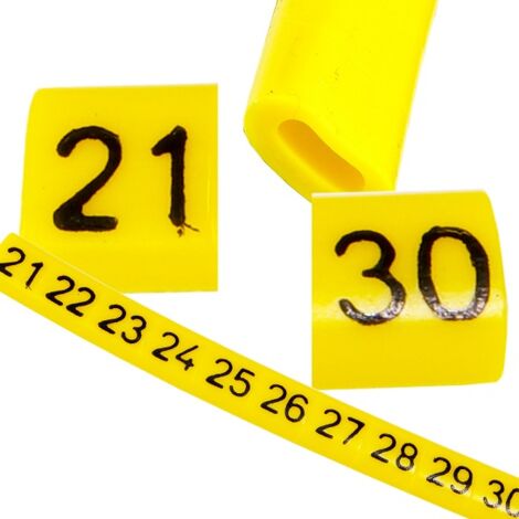 Marcador de cables OZ-0 21-30 amarillo 100uds