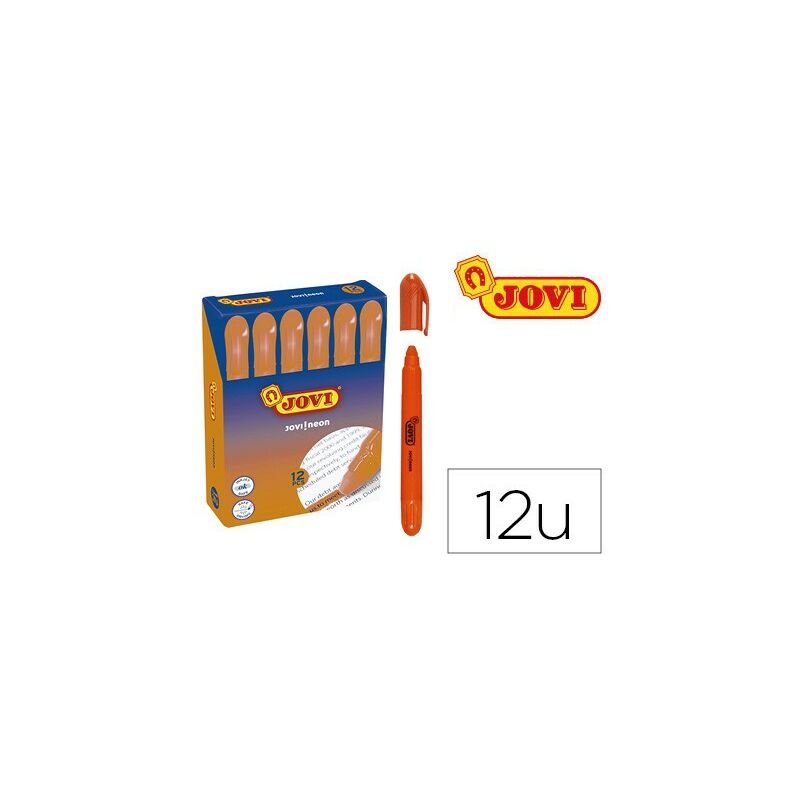 

Genérica - Jovi marcador fluorescente jovi!neon de gel en stick 140mm naranja -12u-
