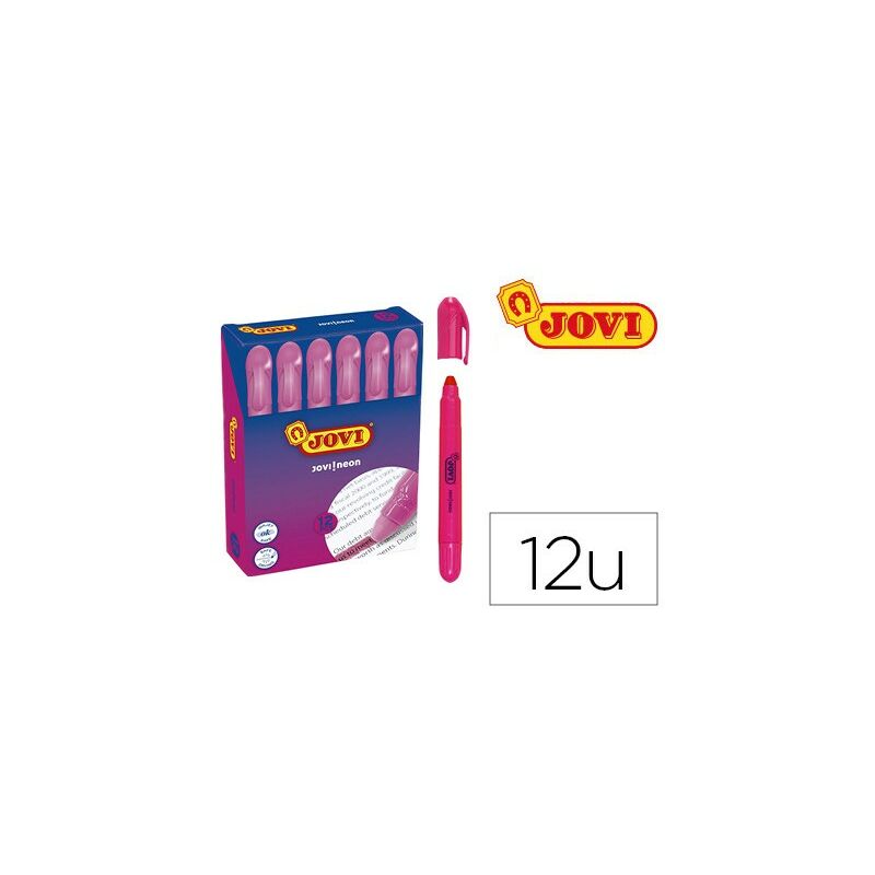 

Genérica - Jovi marcador fluorescente jovi!neon de gel en stick 140mm rosa -12u-