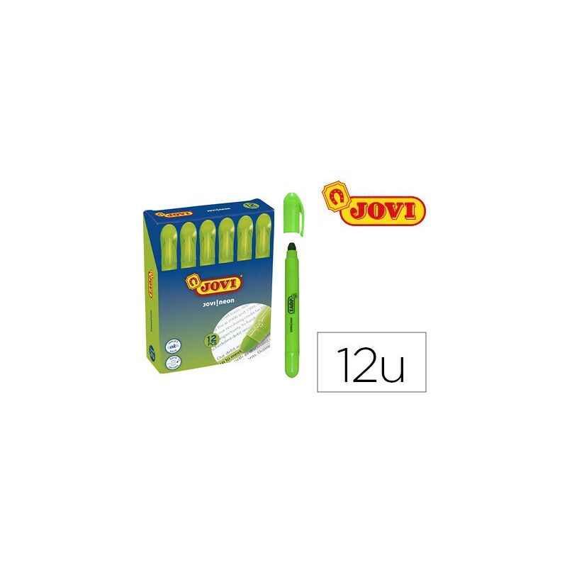

Jovi marcador fluorescente jovi!neon de gel en stick 140mm verde -12u-
