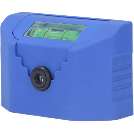 Marcador láser multifuncional con líneas cruzadas, ángulo amplio de 120°, mini nivel, batería integrada, color azul.