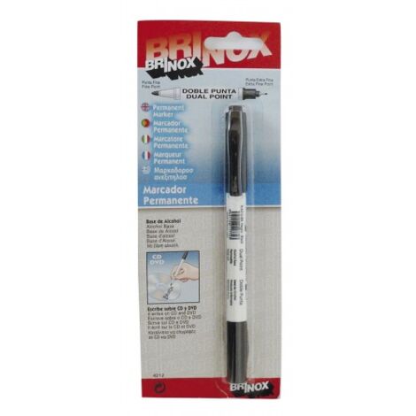 MARCADOR PERMANDOBLE PUNTA NEGRO - BRINOX
