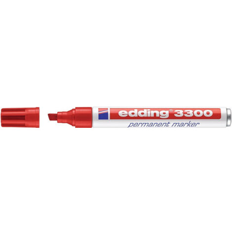 Marcador permanente 3300 línea roja 1-5 mm punta biselada EDDING (Por 10)