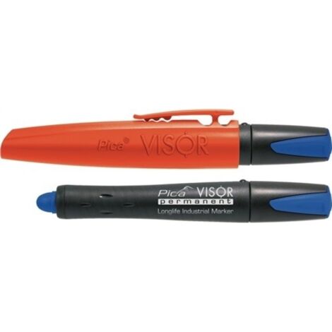 Marcador permanente portaminas crayon azul visor permanent