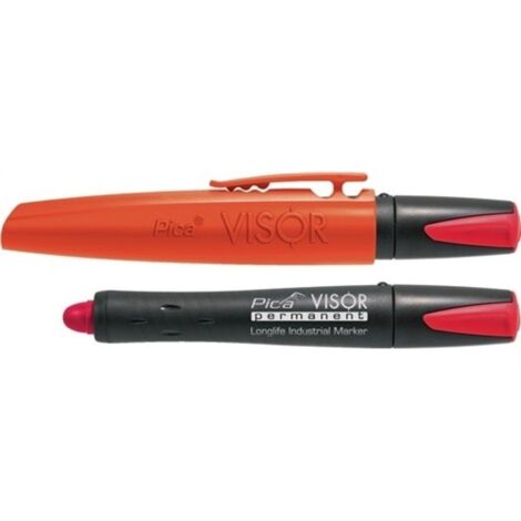 Marcador permanente portaminas crayon rojo visor permanent