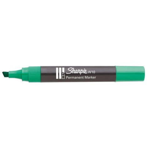 MARCADOR PERMANENTE W10 PUNTA BISELADA VERDE SHARPIE S019271