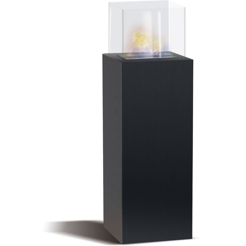 Frankystar - Marcantonio - Cheminée au bioéthanol de sol freestanding, dimensions 40x40xH112 cm noir