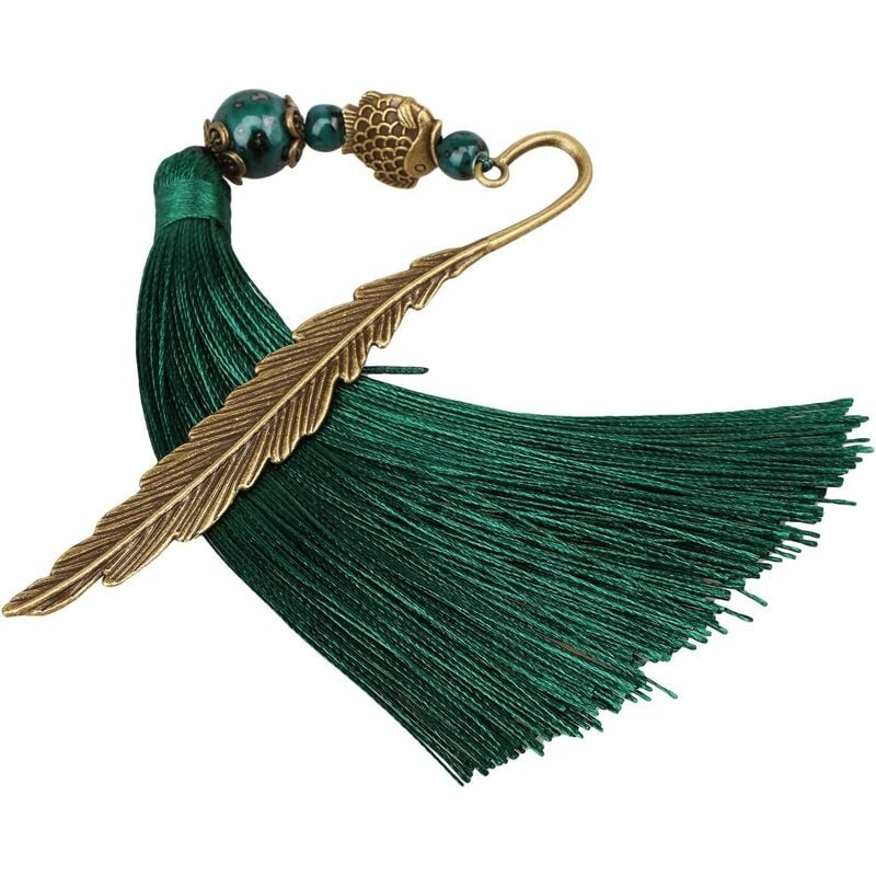 

Marcapáginas de metal chino con borla Marcapáginas de época Marcapáginas de horquilla china antigua clásica única con borla sedosa hecha a mano para