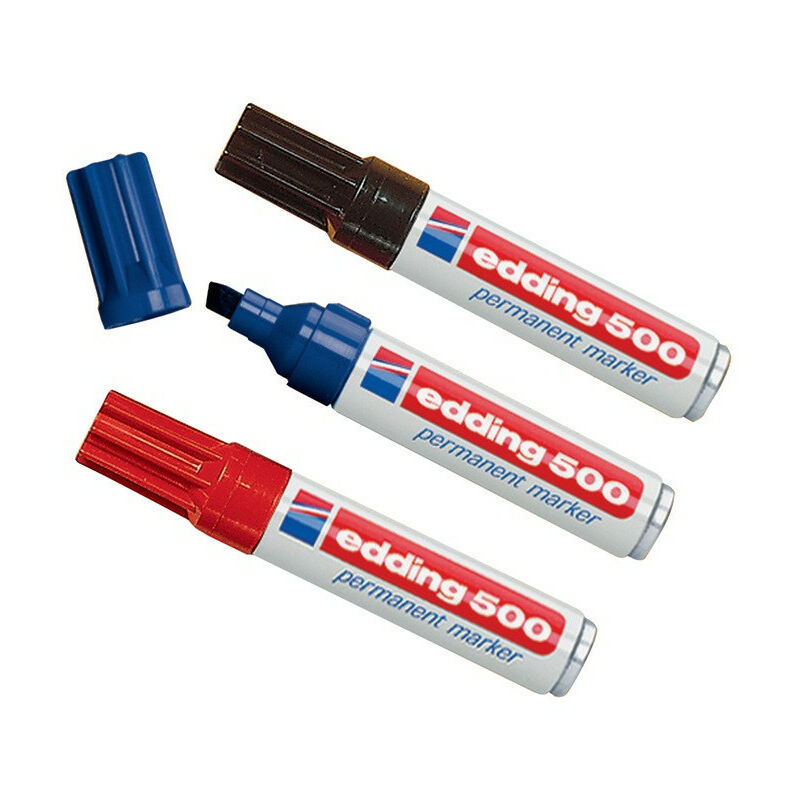 Image of Edding - Pennarello indelebile 500 linee blu punta a scalpello 2-7mm (Per 10)