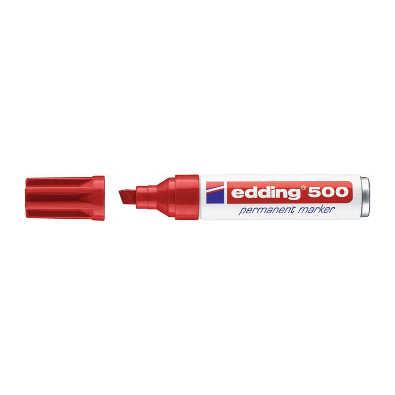 Image of Edding - Marcatore permanente 500 linea rossa 2-7mm punta a scalpello (Per 10)