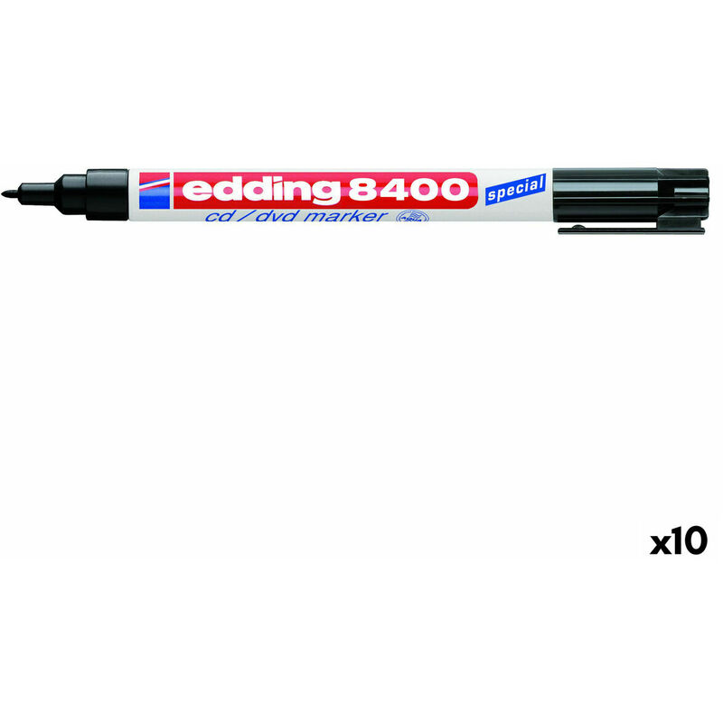 Edding - Marcatore permanente e-8400 Nero 10 Unità