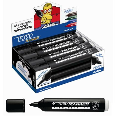 PENTEL Marcatore permanente N50, Punta conica, 1,5 mm, Nero (confezione 12  pezzi) - Marcatori e Pennarelli Indelebili