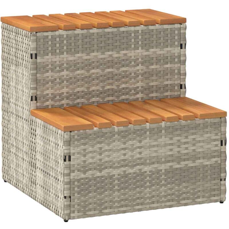 Vidaxl - Marche bain à remous gris clair 50x50x50,5 cm acacia massif