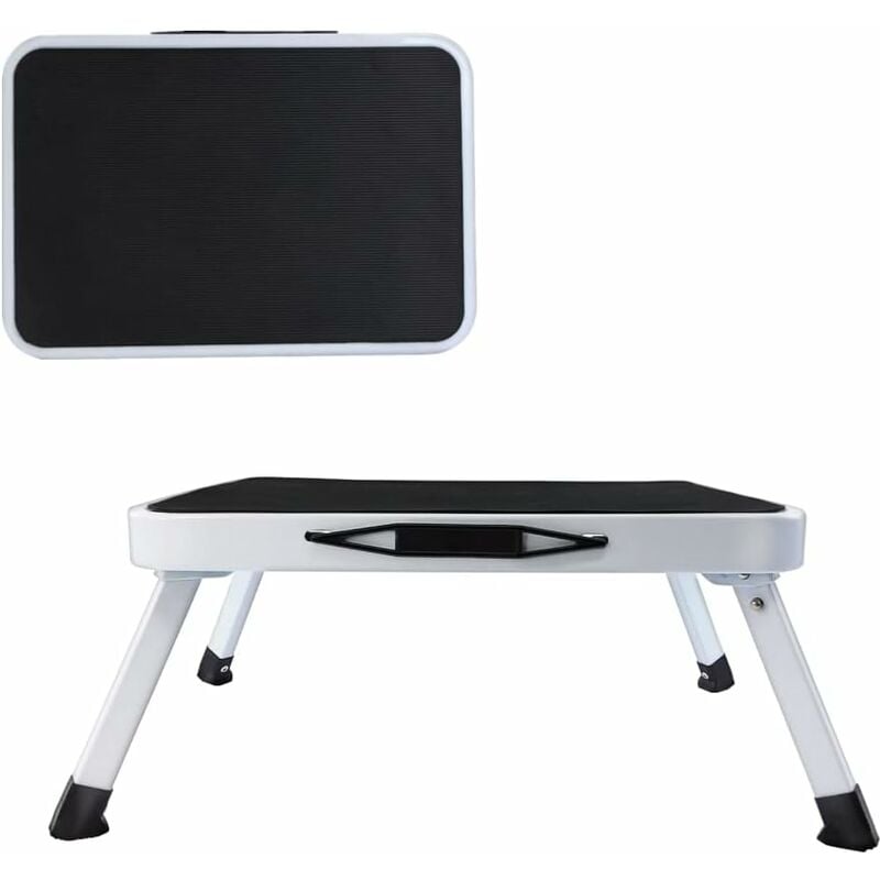 Marche en acier pliable à une marche, surface antidérapante, tabouret pliant jusqu'à 150 kg de capacité de charge