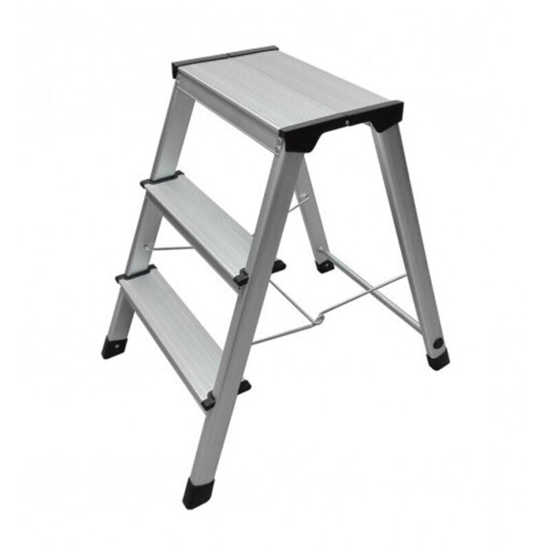 Marche pied 3 marches pliant antidérapant en aluminium Hailo Steppy
