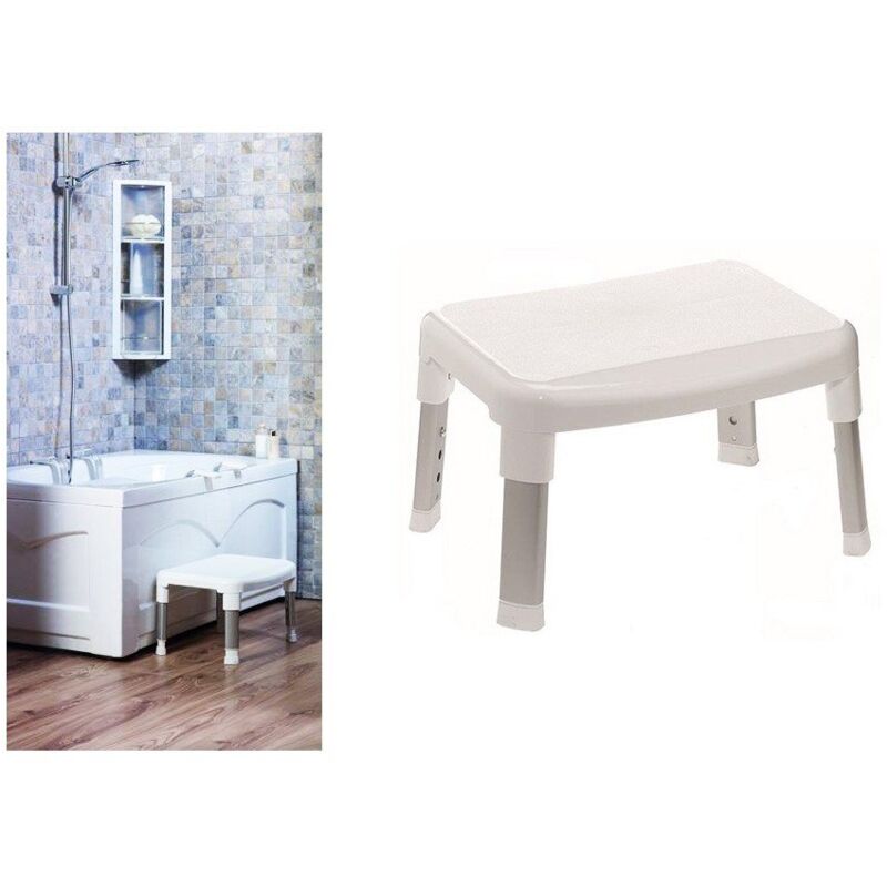 Marche pied ajustable pour baignoire - Blanc - Vitaeasy