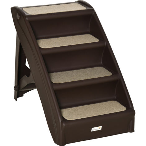 Marche portable pour chiens chats avec tapis antidérapants pour la charge du canapé 20 kg 62x38x49,5 cm Marron