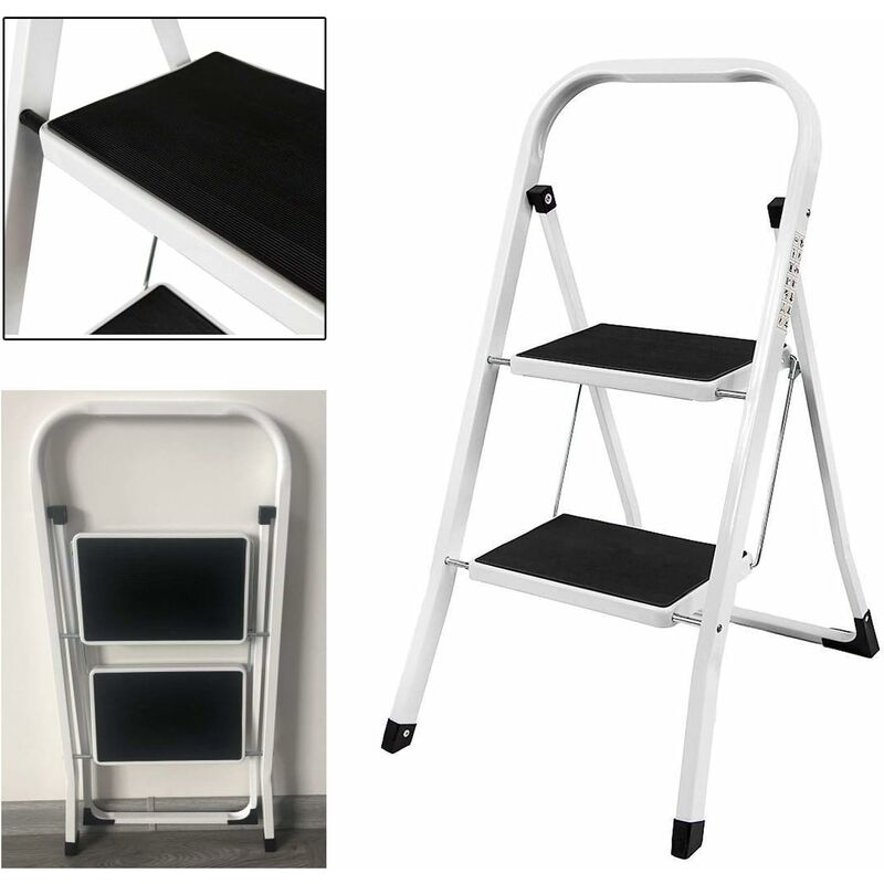 Marchepied ÉChelle 2 Marches Multifonctions Pliante, Escabeau Antidérapante, Robuste, Jusqu'à 150 kg de Charge