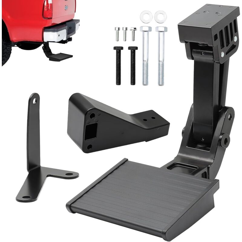 Marchepied de lit, marche d'angle de lit basculante pour camion avec double échappement, compatible avec Ram 1500 2014-2022 2014-2018 Ram 2500 3500