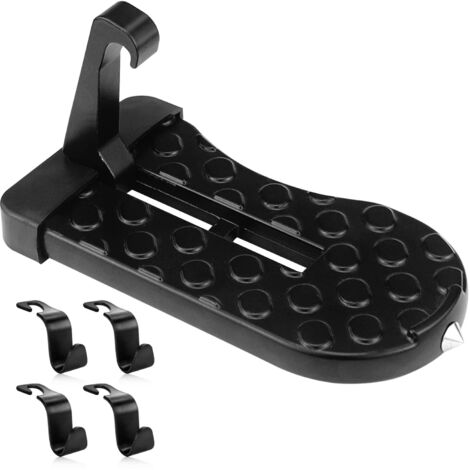 Marchepied de Porte de Voiture Pedale Voiture Pédale de Crochet de Porte avec Marteau de Sécurité et 4PCS Crochet pour Voiture SUV Accès Toit (Charge Max 250KG)
