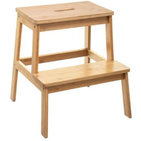 Marchepied en Bambou "2 Marches" 43cm Naturel