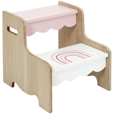 THE HOME DECO KIDS Marchepied enfant en MDF Kidsroom Arc en ciel