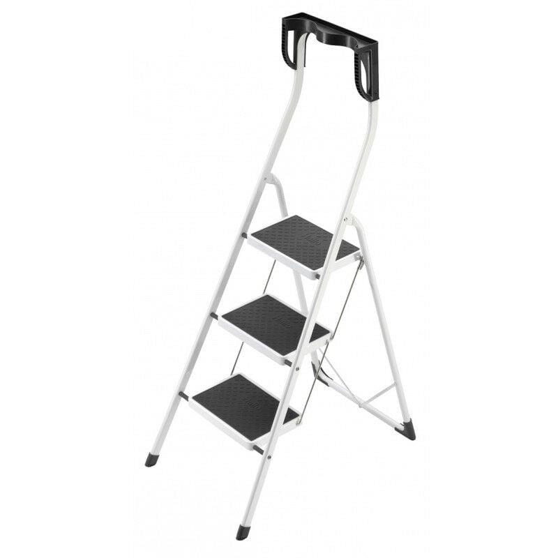 Marchepied pliant 3 marches Ht d'accès 250 cm garde-corps avec coques protège-genoux - Safety Plus - Hailo