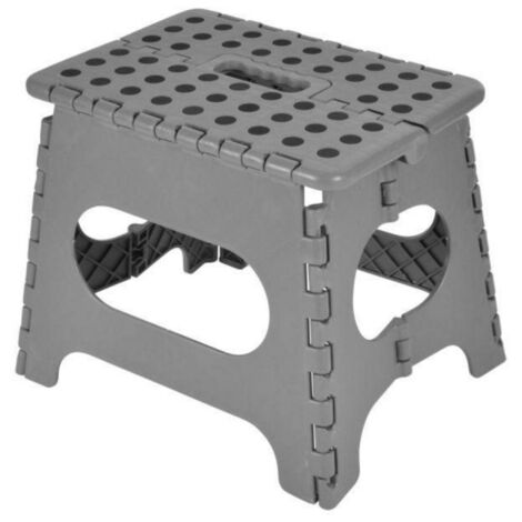 Marchepied pliable en plastique - Gris - L 31 x l 22 x H 27 cm - Livraison gratuite