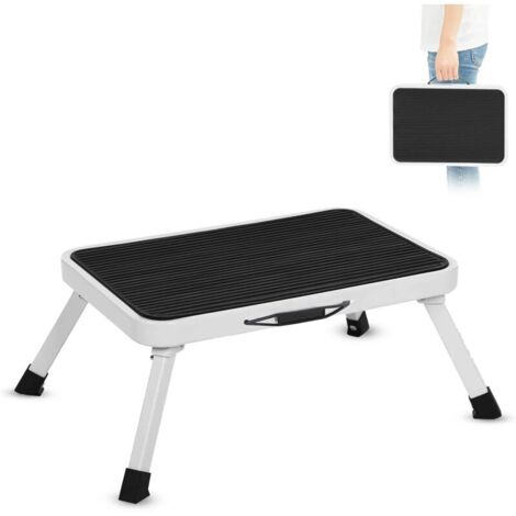 Marchepied pliant antidérapant 150 kg – Acier et caoutchouc – Dimensions 382620cm – Léger et transportable