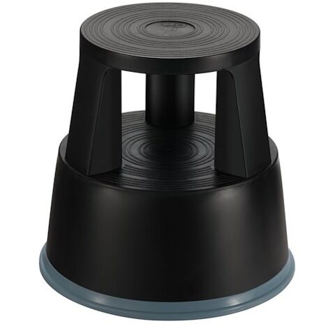 Marchepied roulant plastique 2 marches - noir - Maxiburo