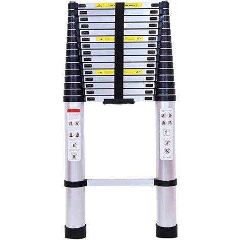 Marchepieds escamotables, échelle Télescopique, Escabeau Telescopique Pliable, Echelle Escamotable en Aluminium, Charge Max 150 kg (4,4M)