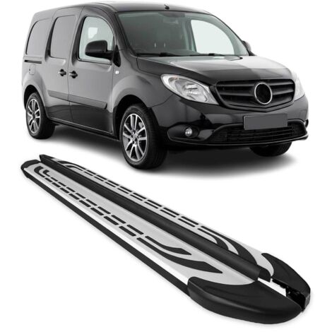 Marchepieds Latéraux Compatible avec Mercedes Citan 2012-2021 Aluminium Gris Noir 2X