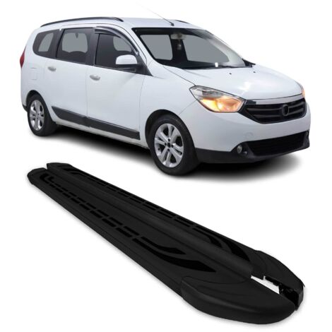 Marchepieds Latéraux pédale Compatible avec Dacia Lodgy 2012-2024 Aluminium Noir 2Pcs