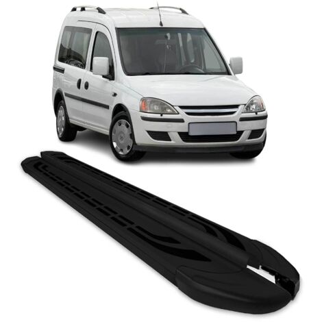 Marchepieds Latéraux Pédale Compatible avec Opel Combo 2001-2011 en Aluminium Noir 2 pièces