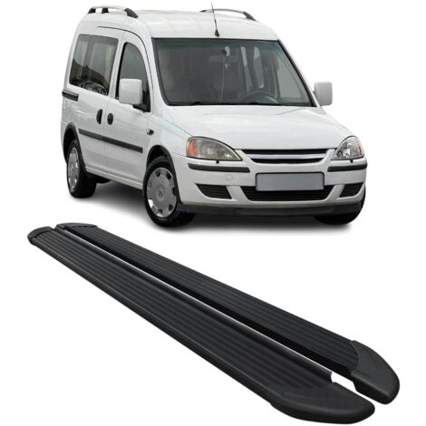 Marchepieds Latéraux Pédale Compatible avec Opel Combo 2001-2011 en Aluminium Noir 2X