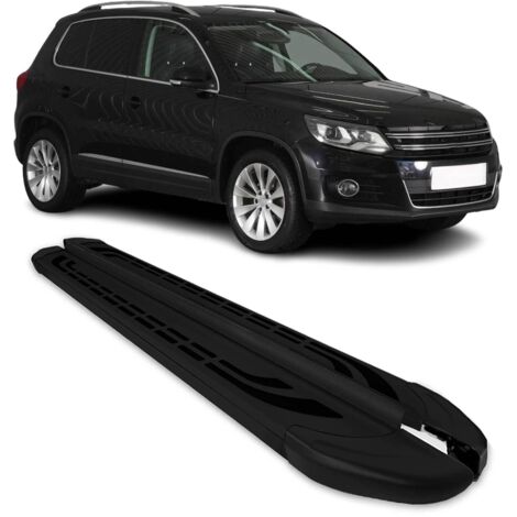 Marchepieds Latéraux pédale Compatible avec VW Tiguan 2007-2016 Aluminium Noir 2Pcs