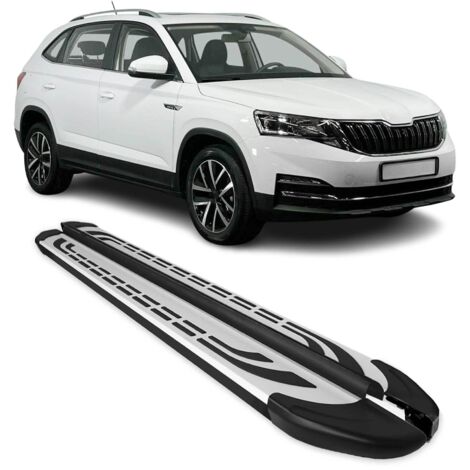 Marchepieds Latéraux Pédale pour Skoda Kamiq 2020-2025 Aluminium Noir Argenté