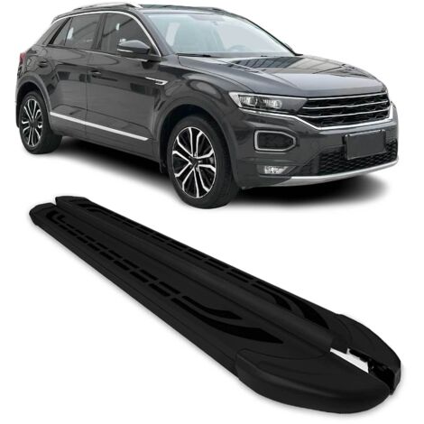 Marchepieds Latéraux Pédale pour Volkswagen T-Roc 2017-2025 Aluminium Noir 2X