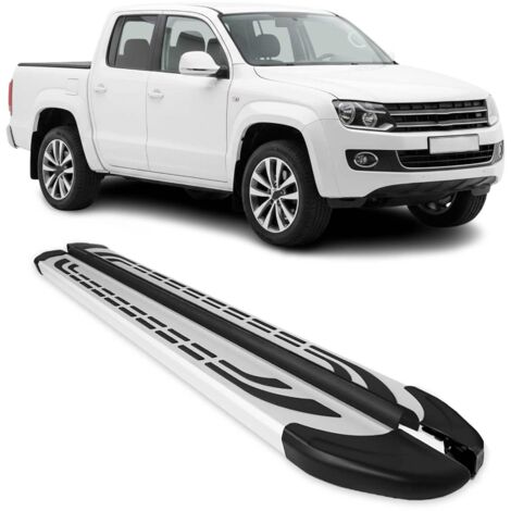 Marchepieds Latéraux pédale pour VW Amarok Double Cab 2010-2022 Alu Gris 2Pcs