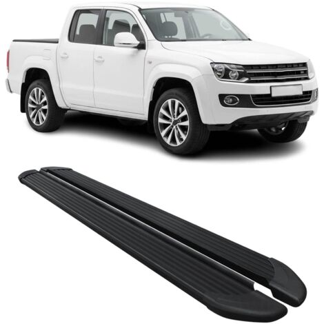 Marchepieds Latéraux pédale pour VW Amarok Double Cab 2010-2022 Noir Alu 2Pcs