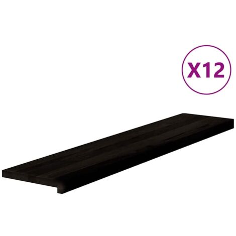 Marches d'escalier 12 pcs marron foncé 120x30x2 cm chêne massif
