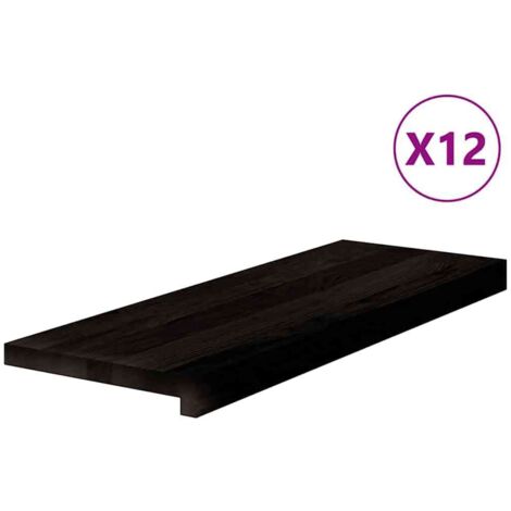 Marches d'escalier 12 pcs marron foncé 70x25x2 cm chêne massif