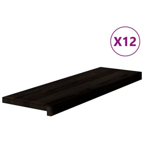 Marches d'escalier 12 pcs marron foncé 80x25x2 cm chêne massif