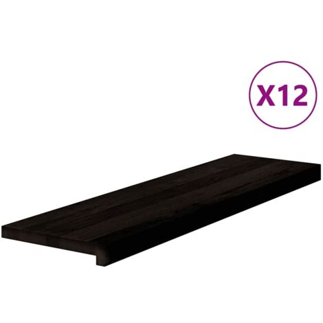 Marches d'escalier 12 pcs marron foncé 90x25x2 cm chêne massif