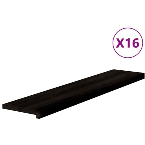 Marches d'escalier 16 pcs marron foncé 120x30x2 cm chêne massif